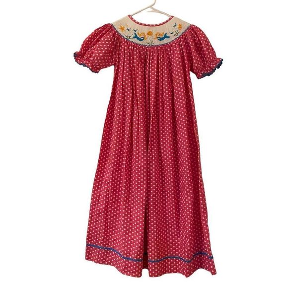 Sew Childish Other - Sew Childish Mermaid Smocked Pink and White Polka Dot Dress